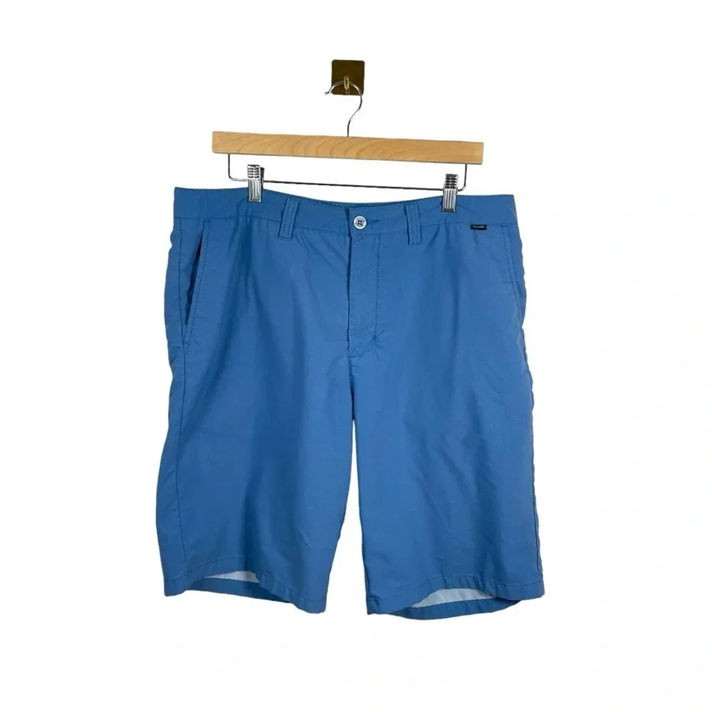 TravisMathew Mens Blue Performance Golf Shorts Stretch Quick Dry Size 36